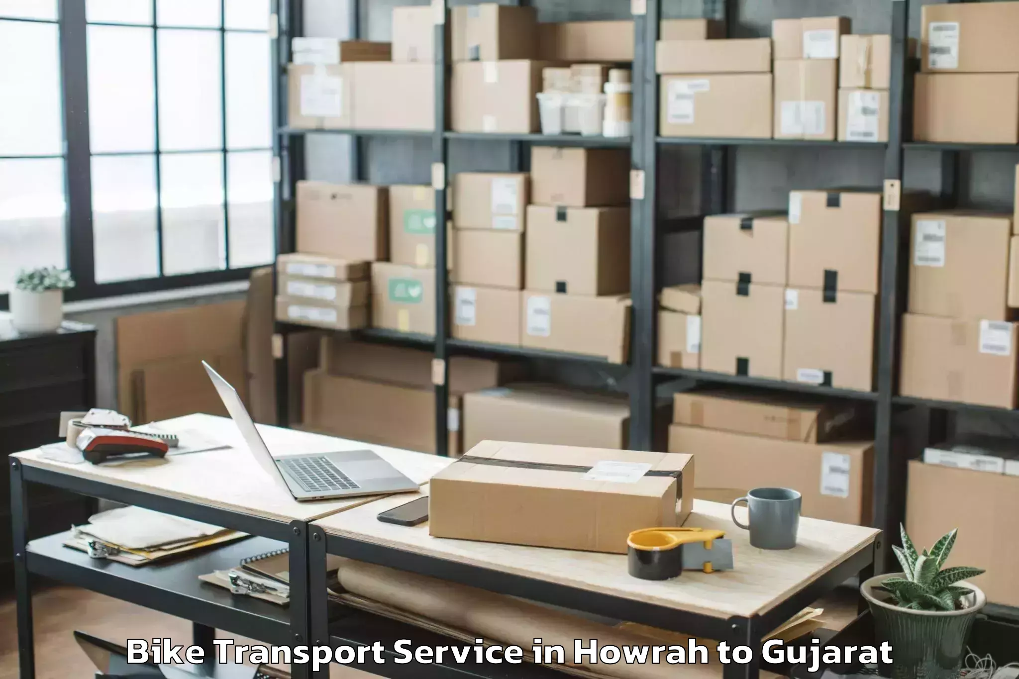 Book Your Howrah to Khambhaliya Bike Transport Today